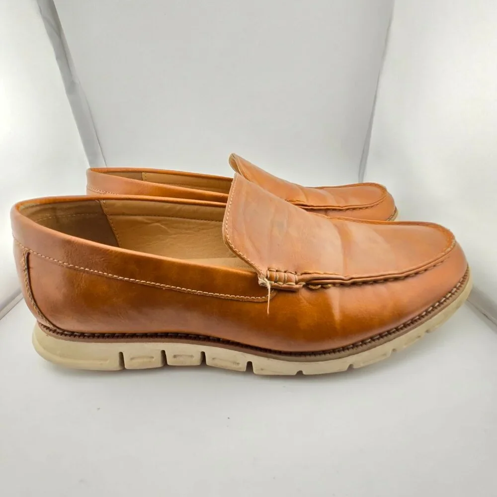 Nautica Horace Men’s Tan Brown Slip On Loafers Dress Shoes Size 11